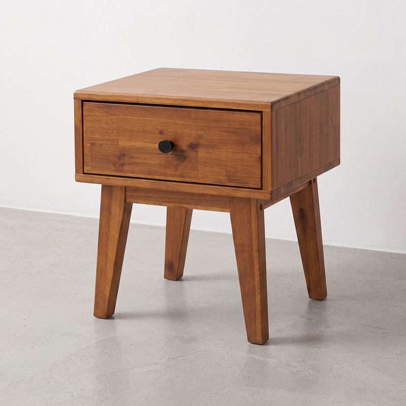 Mesa de noche de madera maciza Sofia de 1 cajón-16
