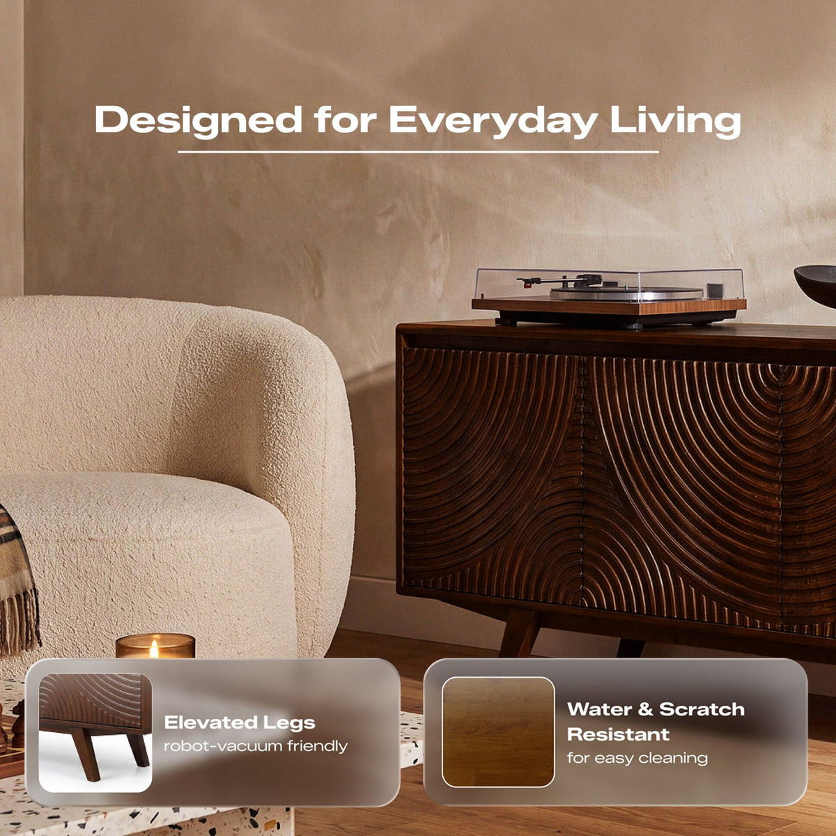 Mueble de TV de madera maciza Harmony-5
