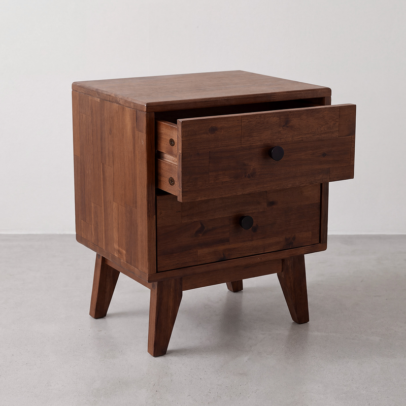 Silvia 2-Drawer Solid Wood Nightstand-7