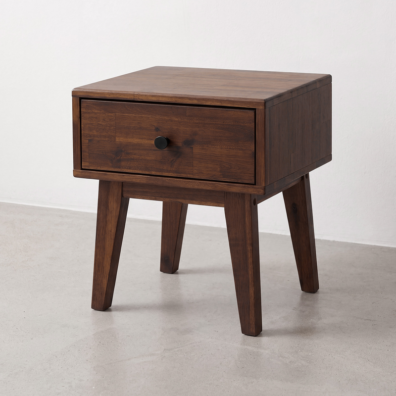 Mesa de noche de madera maciza Sofia de 1 cajón-6