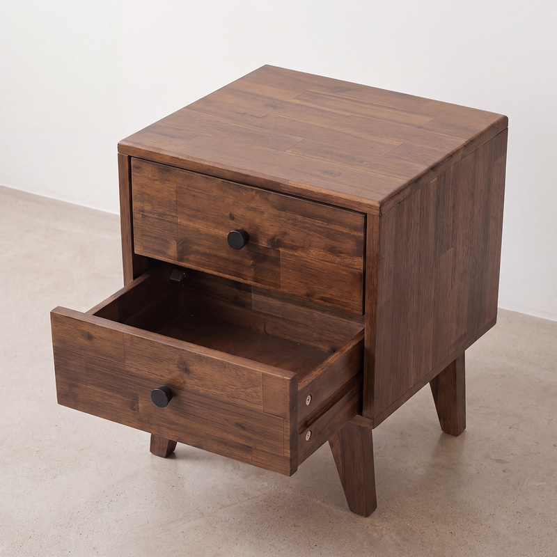 Silvia 2-Drawer Solid Wood Nightstand-6