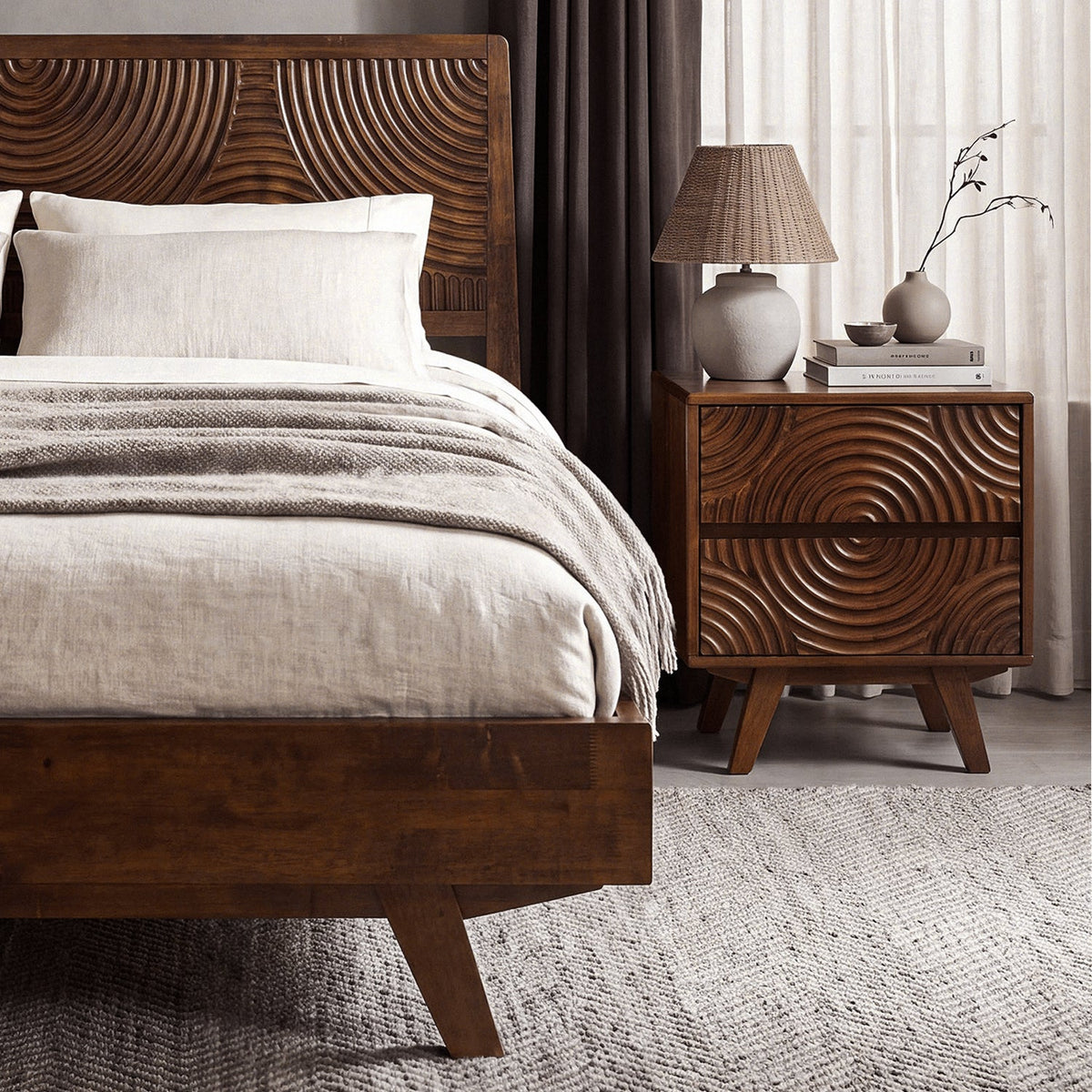 Base de cama de madera maciza Harmony-17