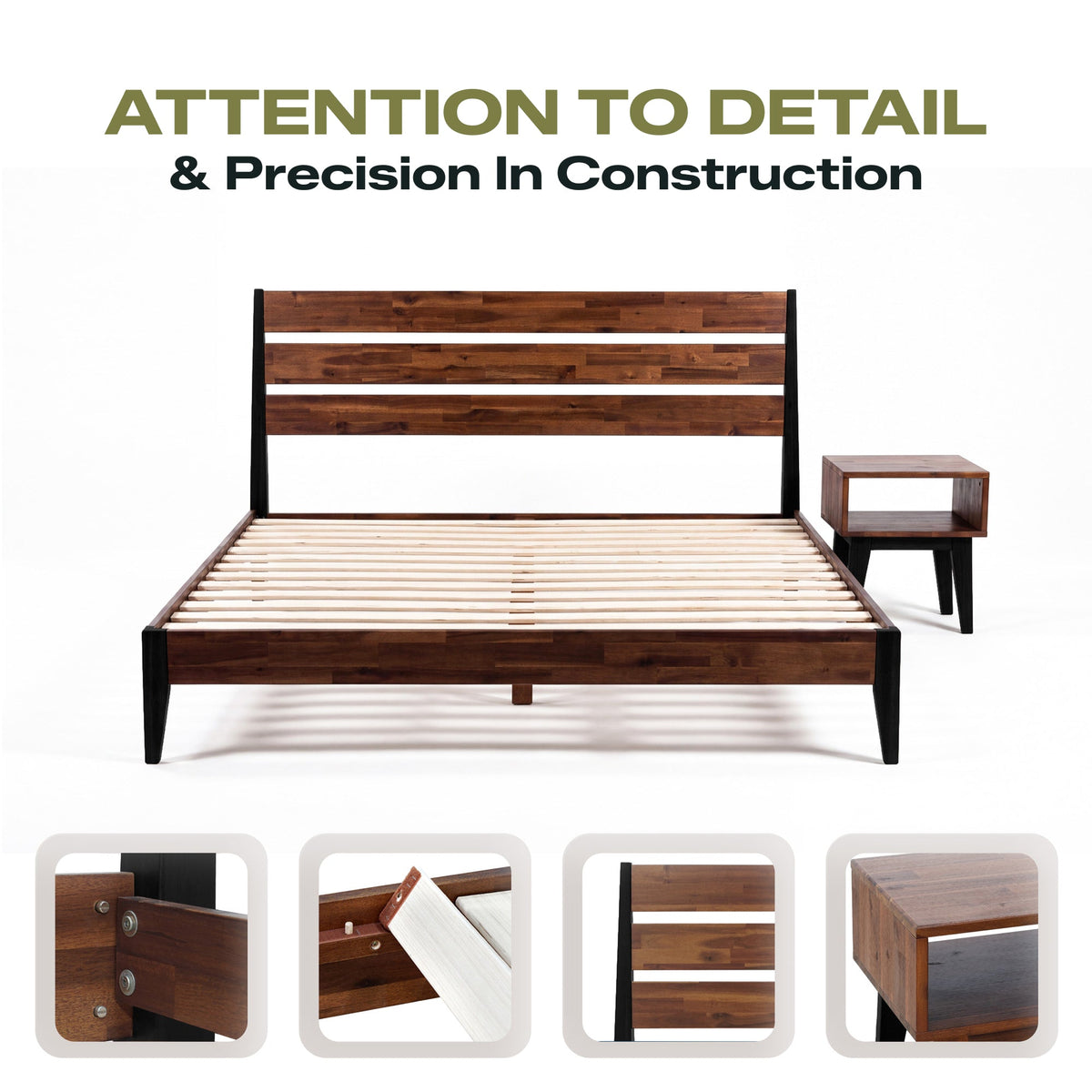 [Buy 1 Get 1] Emery Solid Wood Bed Frame & Nightstand-7