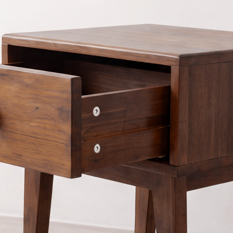 Mesa de noche de madera maciza Sofia de 1 cajón-8