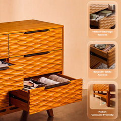Elara Solid Wood Dresser with 6 Drawers-16