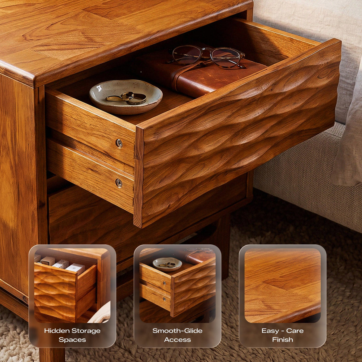 Elara Solid Wood Nightstand-17