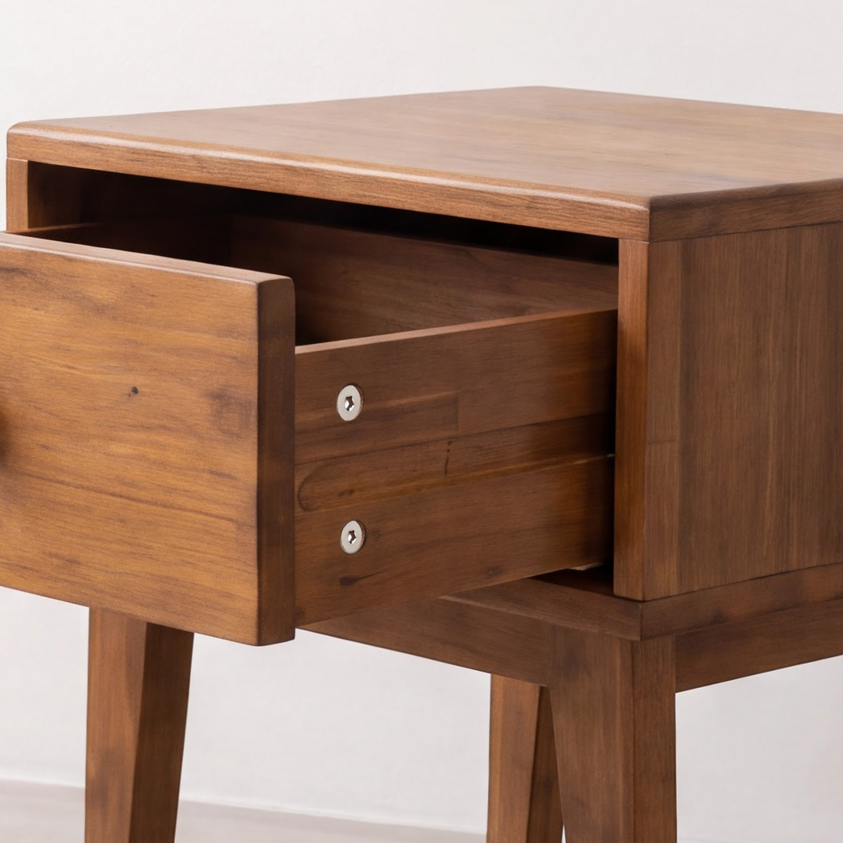 Mesa de noche de madera maciza Sofia de 1 cajón-18