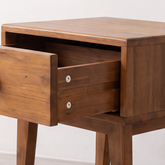 Mesa de noche de madera maciza Sofia de 1 cajón-18