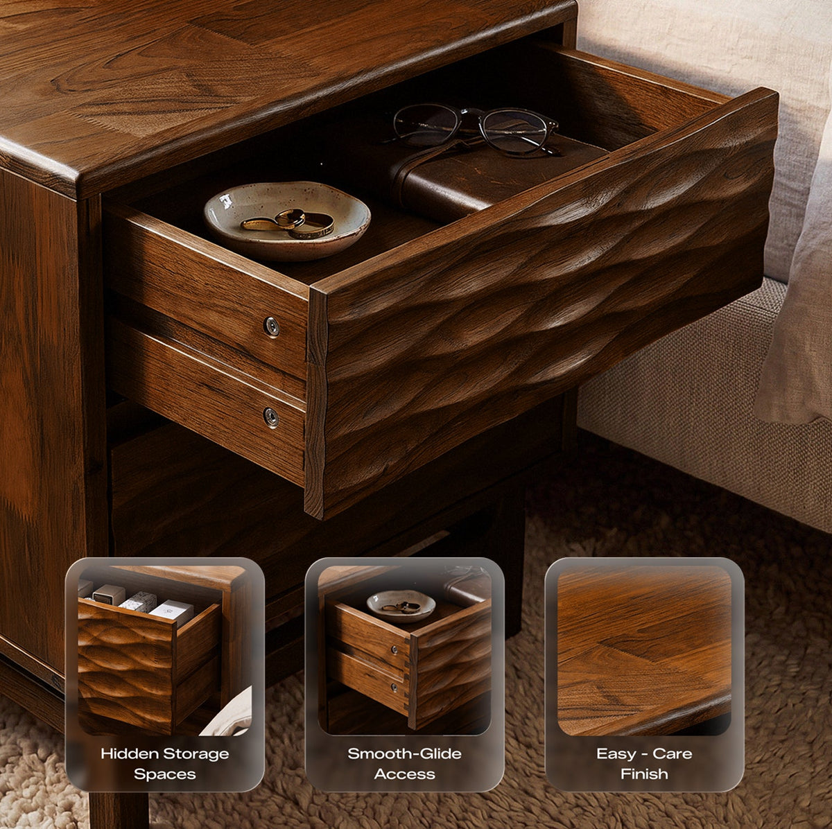 Elara Solid Wood Nightstand-7