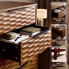 Cómoda Elara de madera maciza con 5 cajones-6