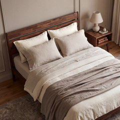 [Buy 1 Get 1] Emery Solid Wood Bed Frame & Nightstand-21