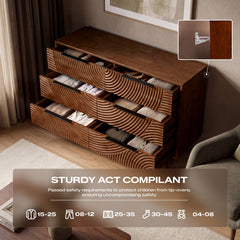 Harmony Solid Wood Dresser with 6 Drawers-7