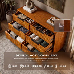 Elara Solid Wood Dresser with 6 Drawers-17