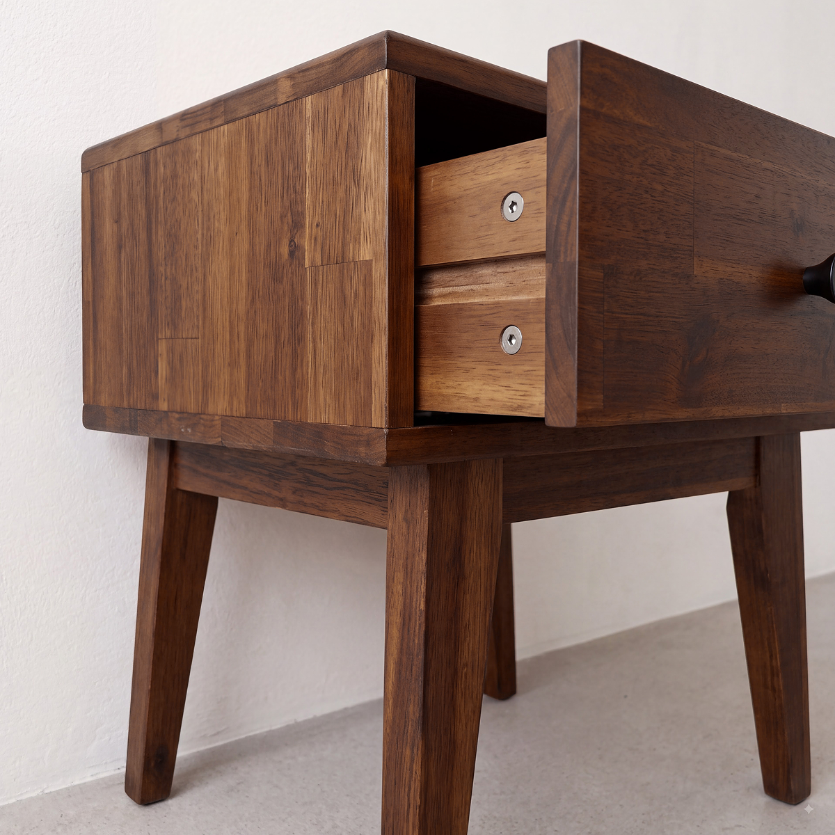 Mesa de noche de madera maciza Sofia de 1 cajón-9