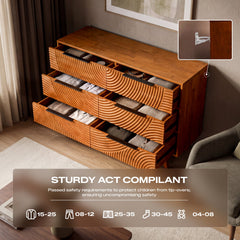 Harmony Solid Wood Dresser with 6 Drawers-17