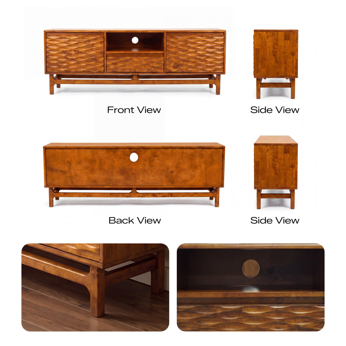 Elara Solid Wood TV Stand-18