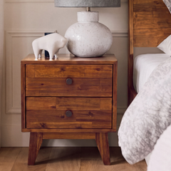 Silvia 2-Drawer Solid Wood Nightstand-19