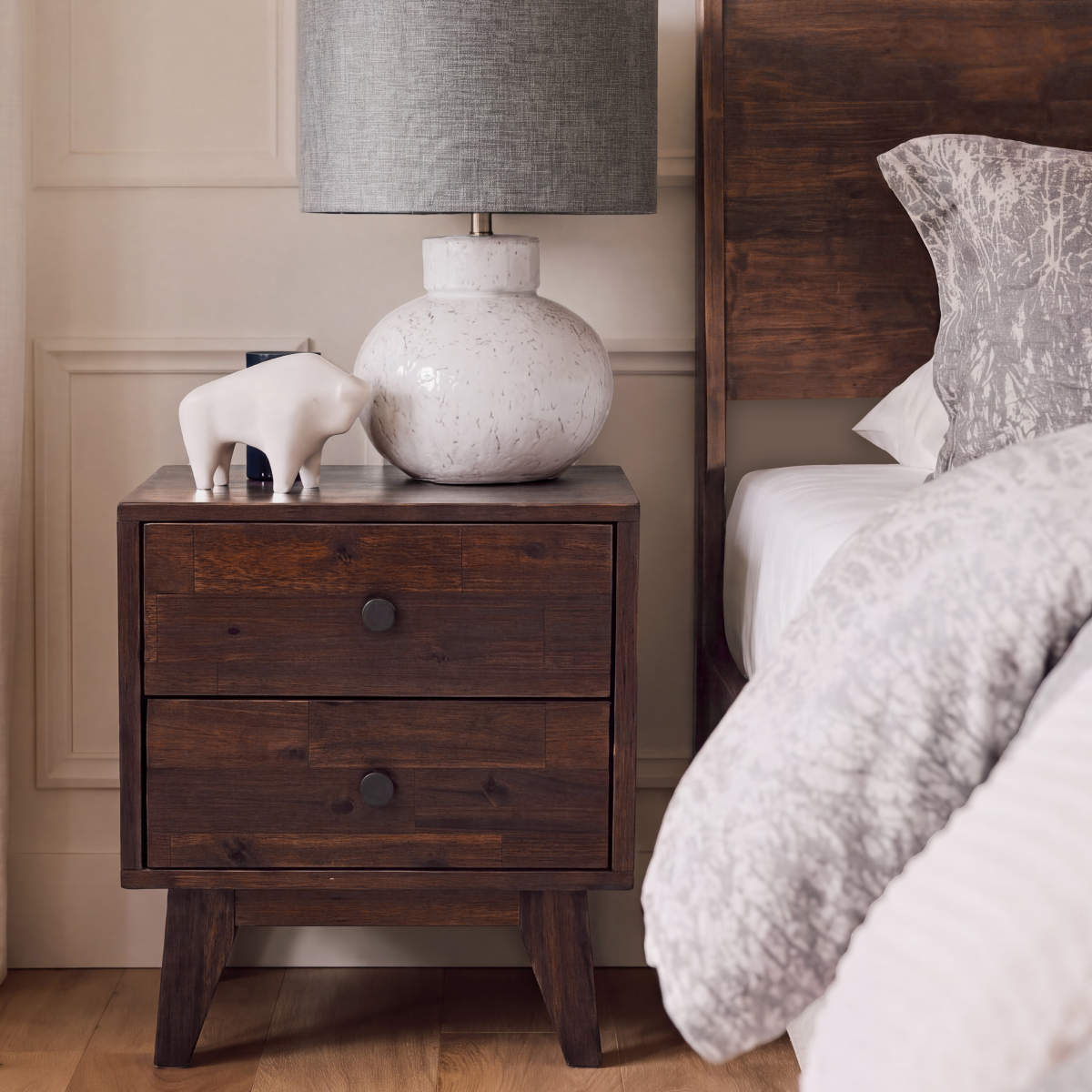 Silvia 2-Drawer Solid Wood Nightstand-28