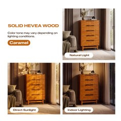 Cómoda Elara de madera maciza con 5 cajones-19