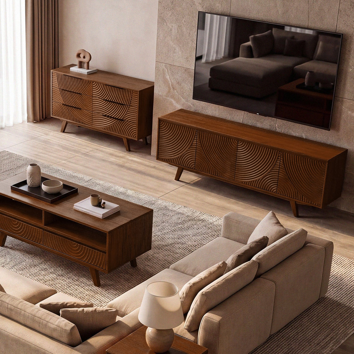 Mueble de TV de madera maciza Harmony-11