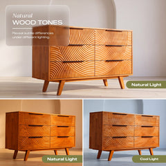 Harmony Solid Wood Dresser with 6 Drawers-19