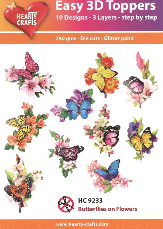 Easy 3D Toppers: Butterflies on Flowers-1