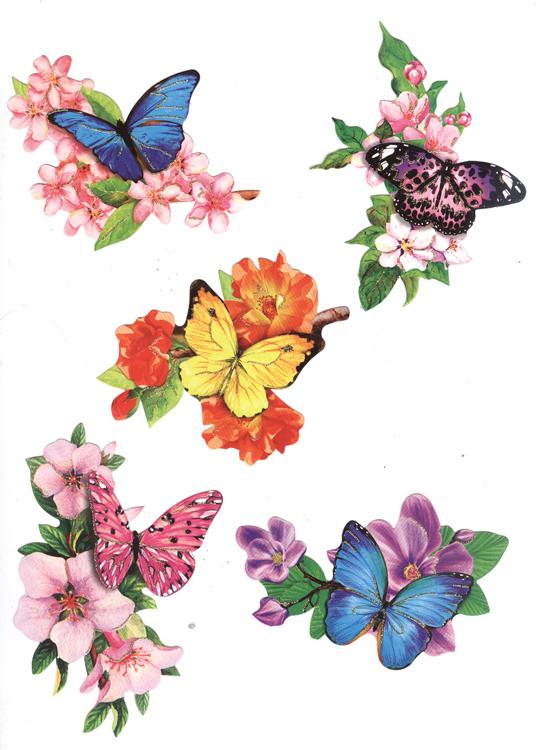 Easy 3D Toppers: Butterflies on Flowers-2