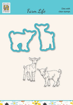 Nellies Choice Die & Stamp Set - Farm Life - Goats-1