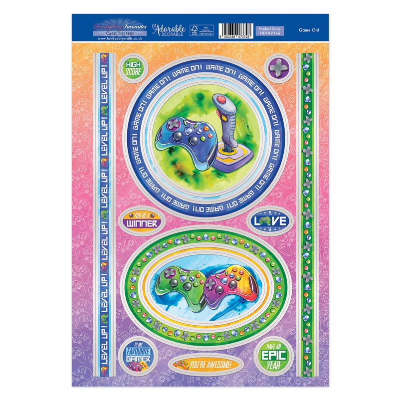Hunkydory Favourites Toppers - Game On!-1