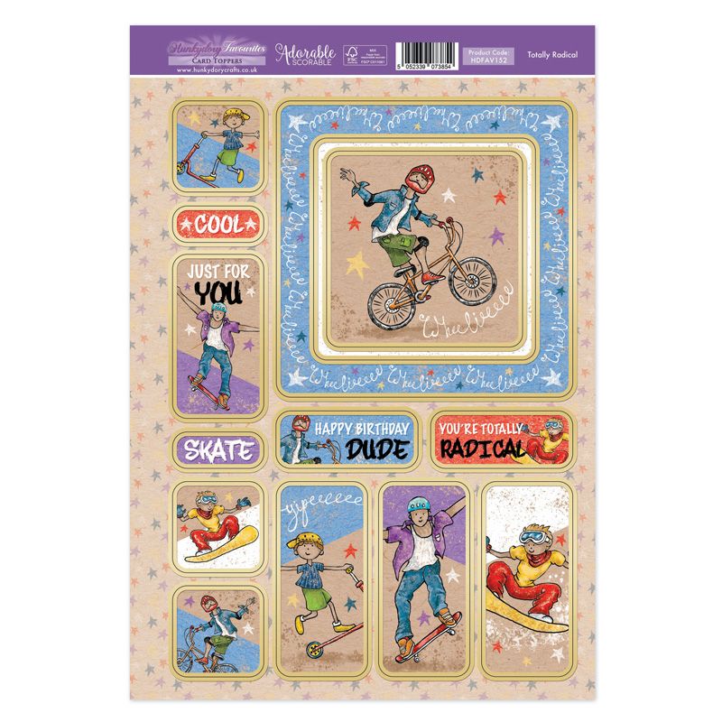 Hunkydory Favourites Toppers - Totally Radical-1