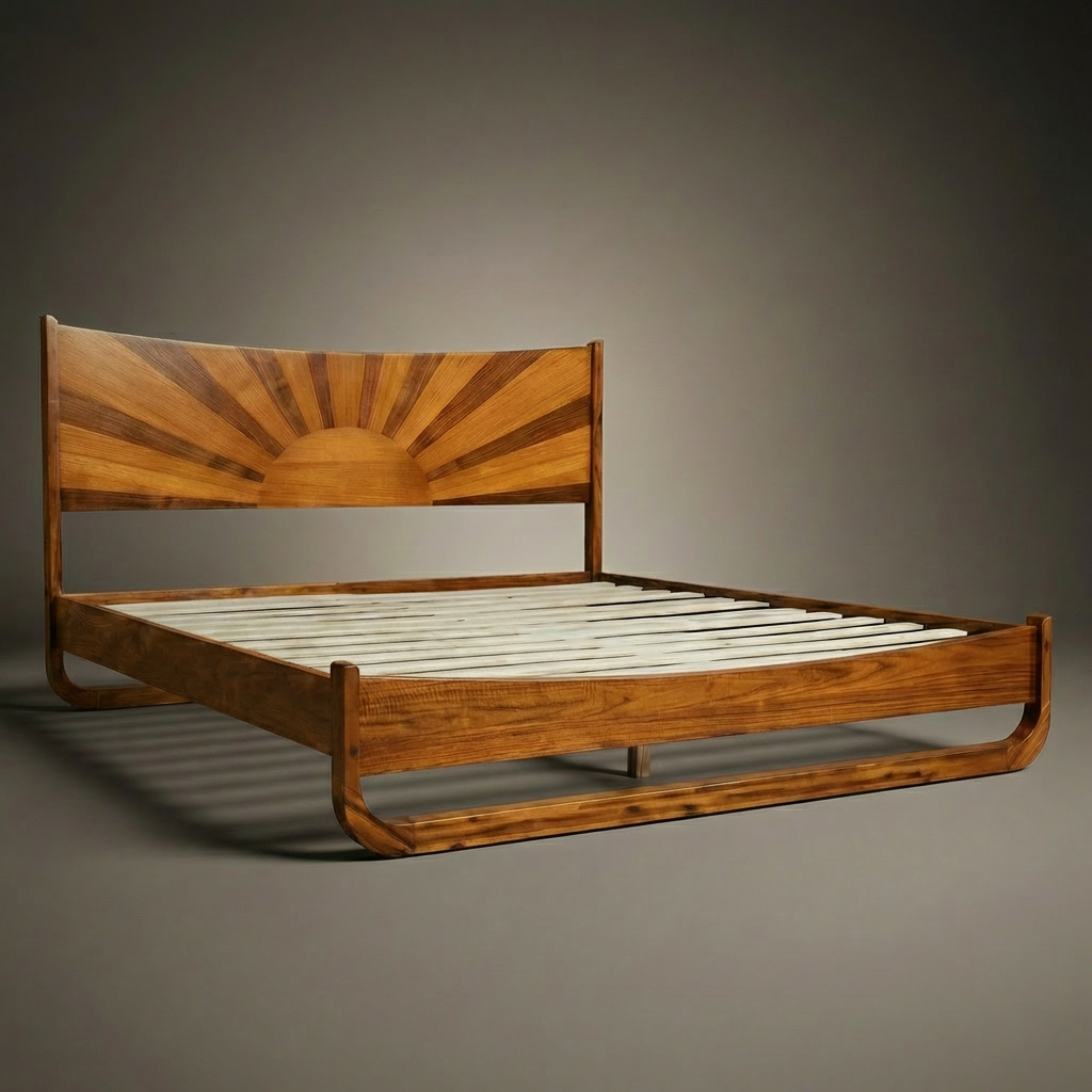 Estructura de cama de madera maciza Sunset-7