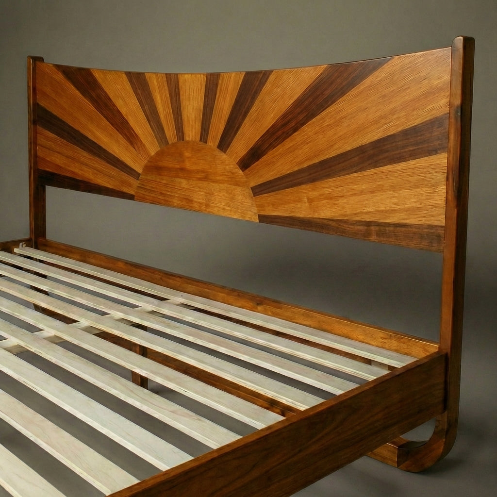 Estructura de cama de madera maciza Sunset-3