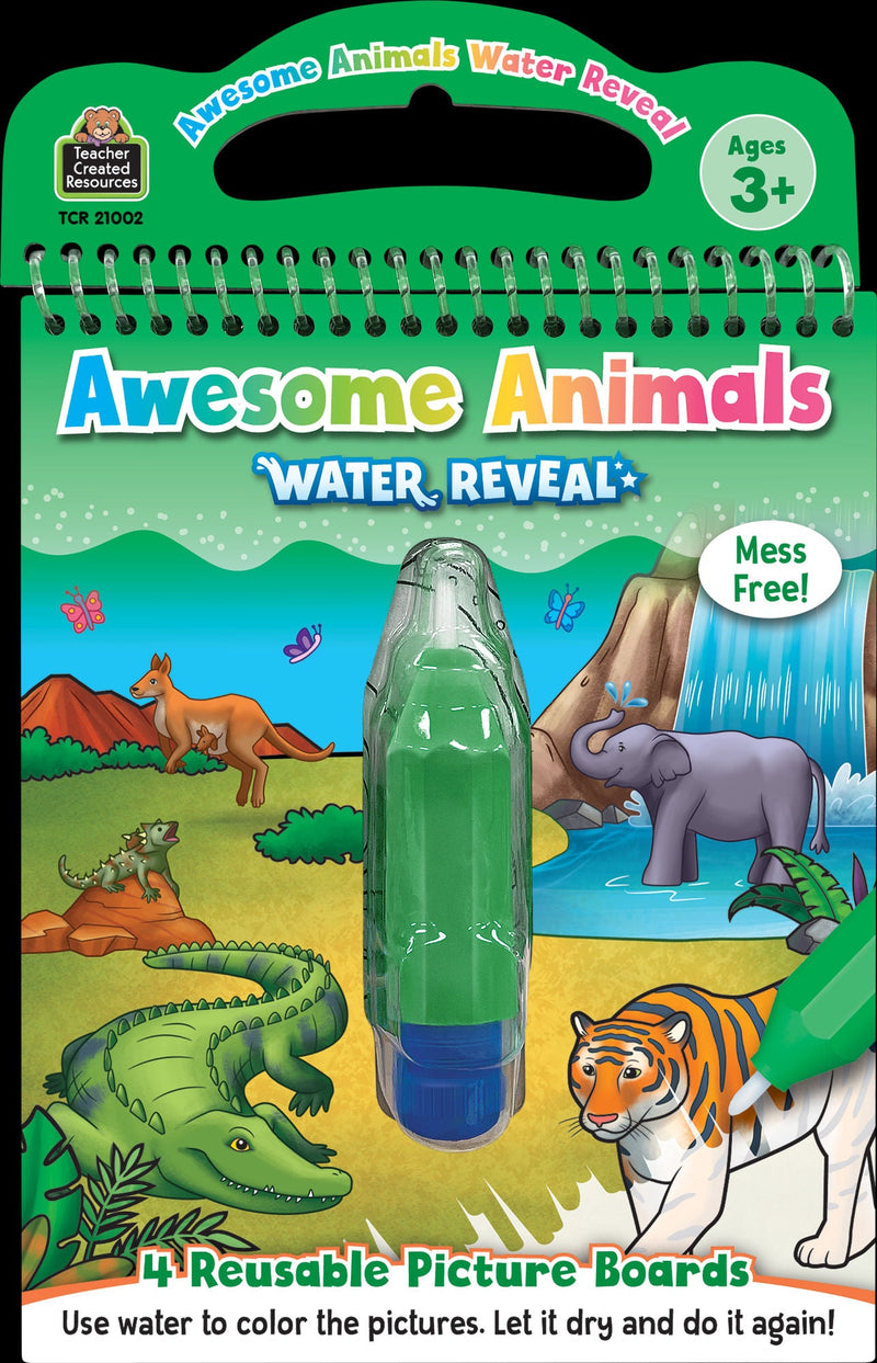 Teacher Created Resources - Awesome Animals Water Reveal Mess-Free Coloring Book - Ages 2+-1