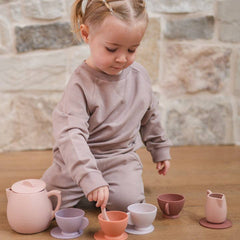 bug + bean kids - Silicone Tea Set - 12-Piece Set - Kids Pretend Playset - Ages 2+-8