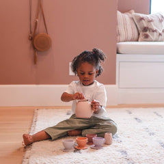bug + bean kids - Silicone Tea Set - 12-Piece Set - Kids Pretend Playset - Ages 2+-5