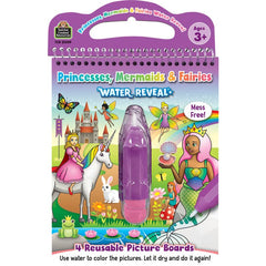 Teacher Created Resources - Princesses, Mermaids & Fairies Water Reveal Reusable Coloring Book - Ages 2+-1