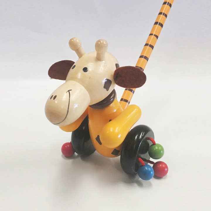 ToysLink - Wooden Push-Along Giraffe Toy - Ages 12+ Months-1