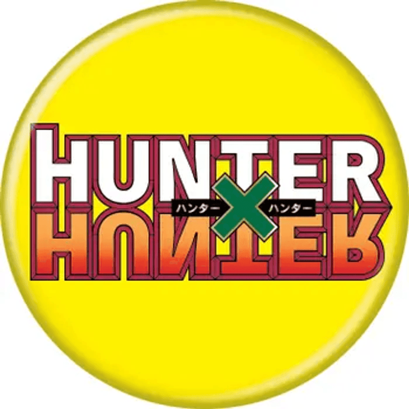 Hunter x Hunter Logo on Yellow Button-1