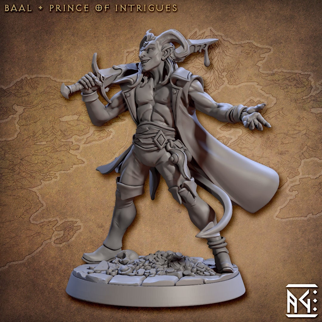 Baal, Prince of Intrigues - Artisan Guild Tiefling | Fighter | DnD | Pathfinder | Fantasy | Warrior | Melee | Rogue | Dungeons and Dragons