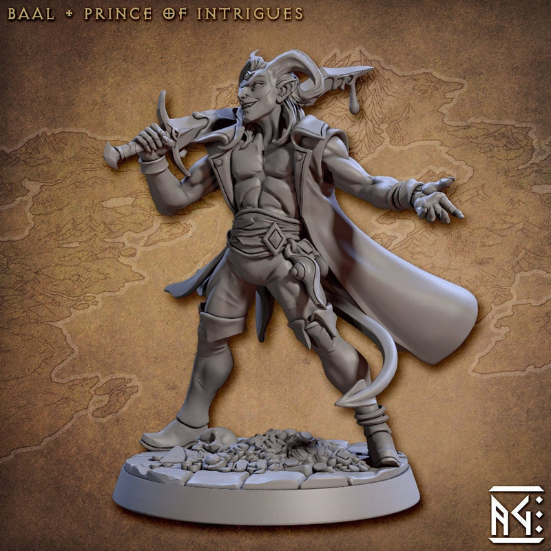 Baal, Prince of Intrigues - Artisan Guild Tiefling | Fighter | DnD | Pathfinder | Fantasy | Warrior | Melee | Rogue | Dungeons and Dragons-1