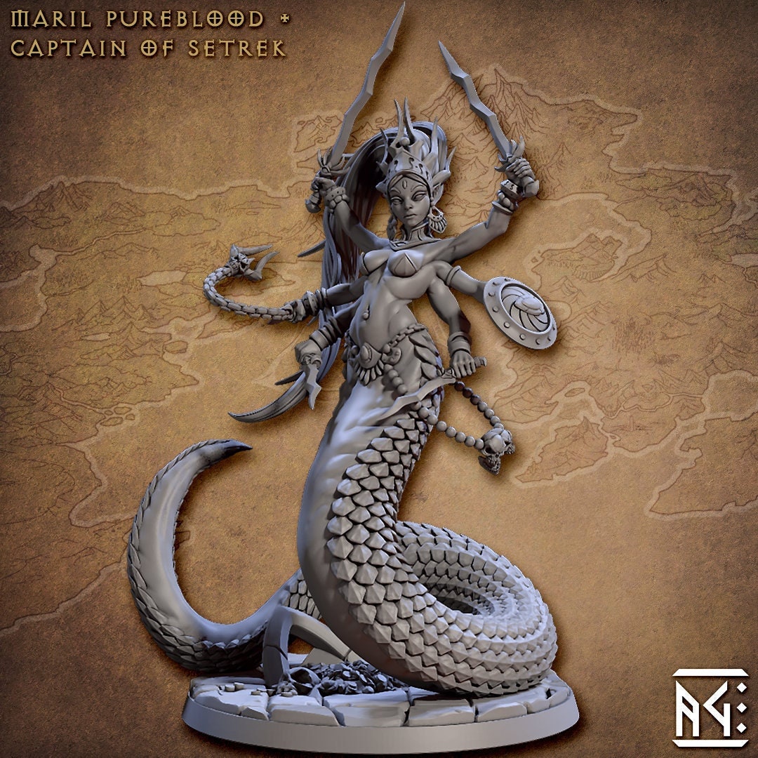 Maril Pureblood - Artisan Guild Monster | Snake | Naga | Yuan-ti | Boss | Large | Melee | DnD | Pathfinder | Dungeons and Dragons | Fantasy-1