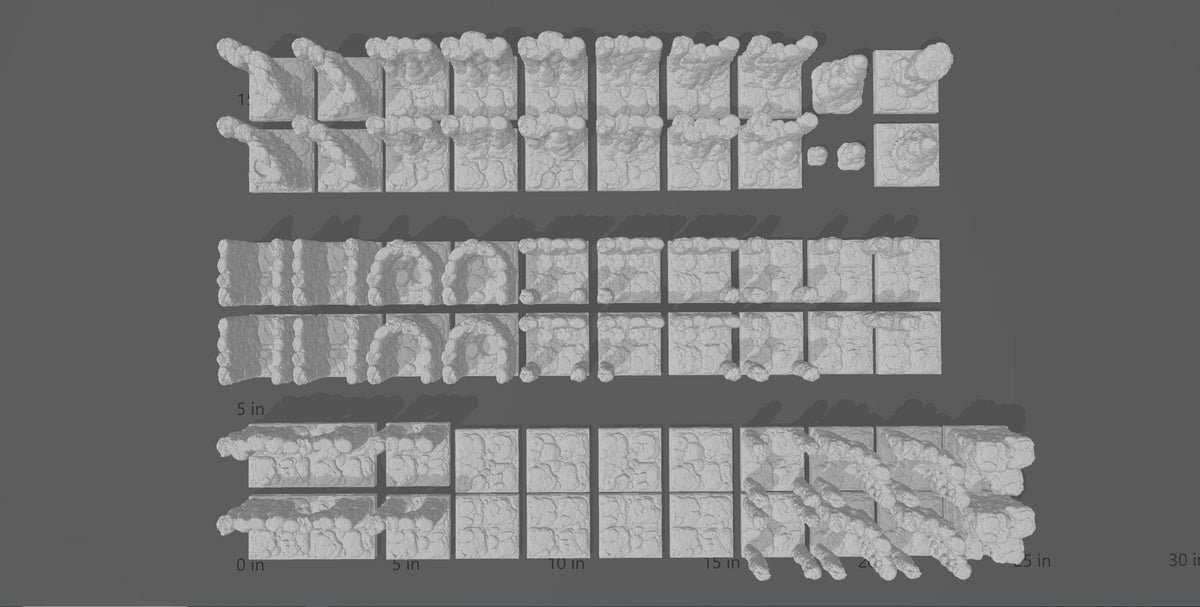 MAGNETIC DnD Terrain - DragonLock Cavern Tiles 61pc Starter Set - 1"/28mm Scale for Tabletop Dungeons and Dragons, D&D, Pathfinder-2