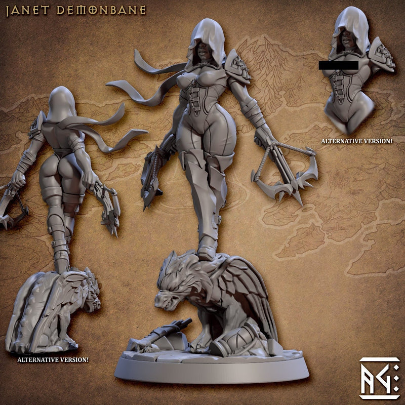 Janet Demonbane - Artisan Guild | Pinup | Fantasy | Ranger | Female | PC | Assassin | Rogue | DnD | Demon Hunter | Dungeons and Dragons-1