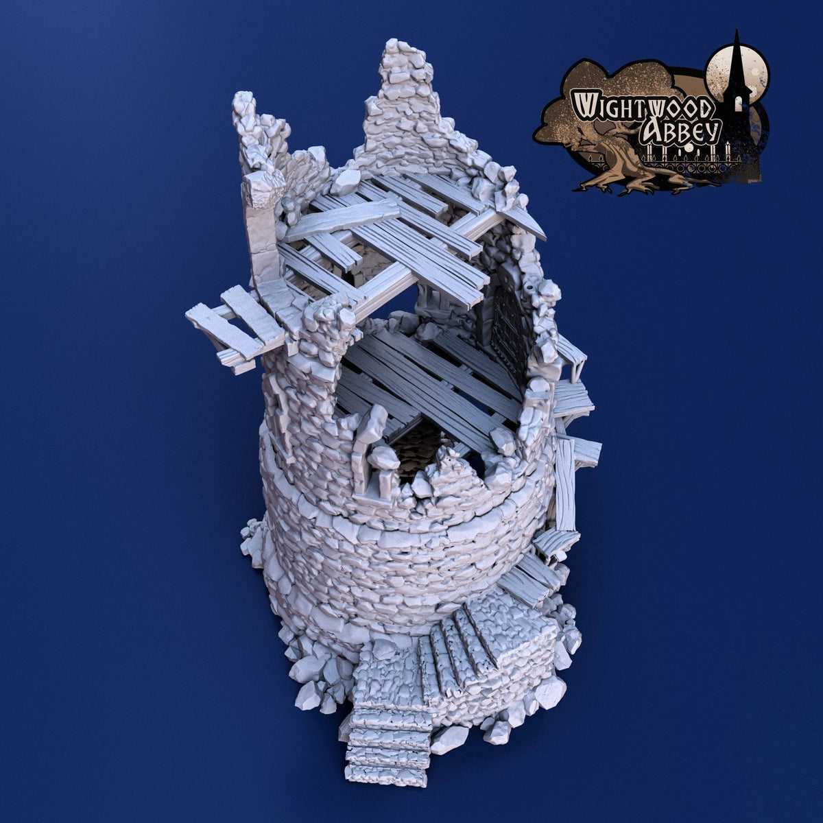Ruined Rookery Tower - Whitewood Abbey Set | Diorama | DnD | Wargaming | Building | Village | Town - High Quality 3D Printed, 15mm 28mm 32mm-5