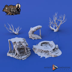 The Ancient Shrine - Whitewood Abbey Set | Diorama | DnD | Wargaming | Building | Forest | Fey - High Quality 3D Printed, 15mm, 28mm, 32mm-2