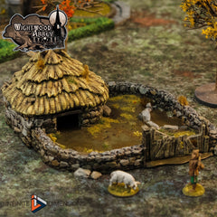 Medieval Porc Sty - Whitewood Abbey Set | Diorama | DnD | Wargaming | Building | Village | Town -  High Quality 3D Printed, 15mm, 28mm, 32mm-5