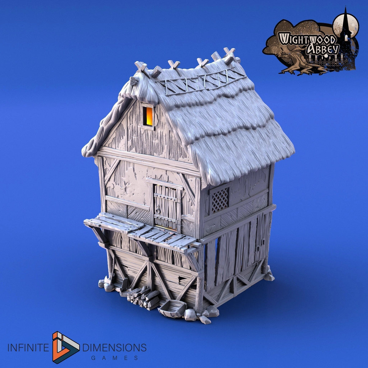 Thatched Storehouse - Whitewood Abbey Set | Diorama | DnD | Wargaming | Building | Village | Town - High Quality 3D Printed, 15mm, 28mm 32mm-2