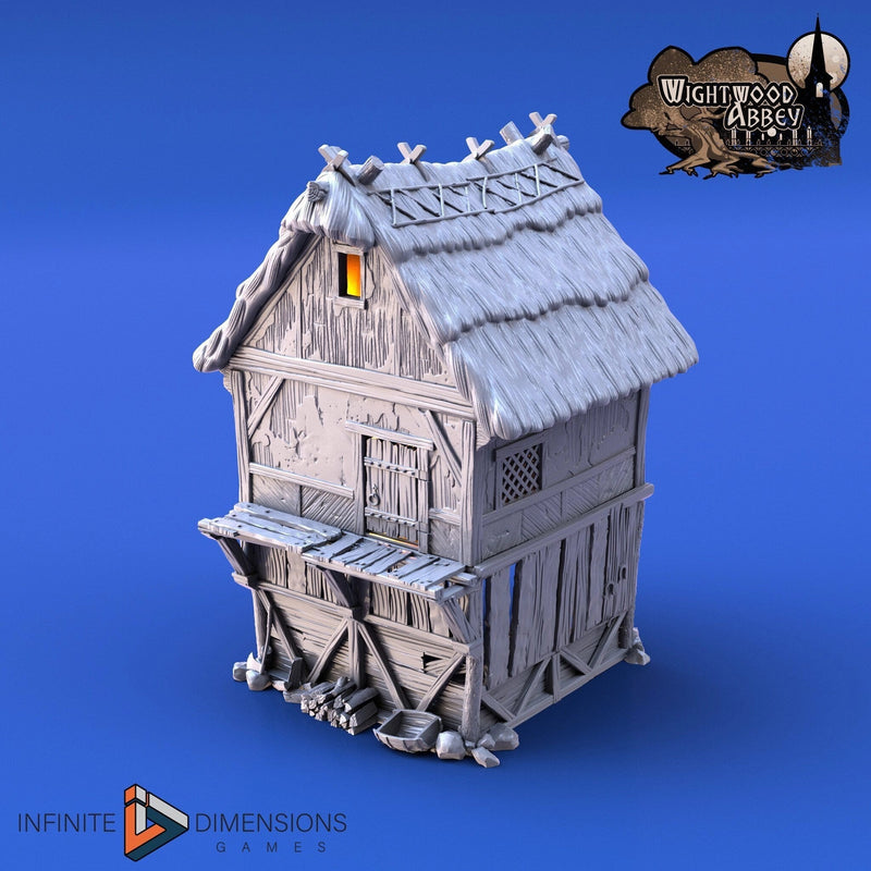 Thatched Storehouse - Whitewood Abbey Set | Diorama | DnD | Wargaming | Building | Village | Town - High Quality 3D Printed, 15mm, 28mm 32mm-2