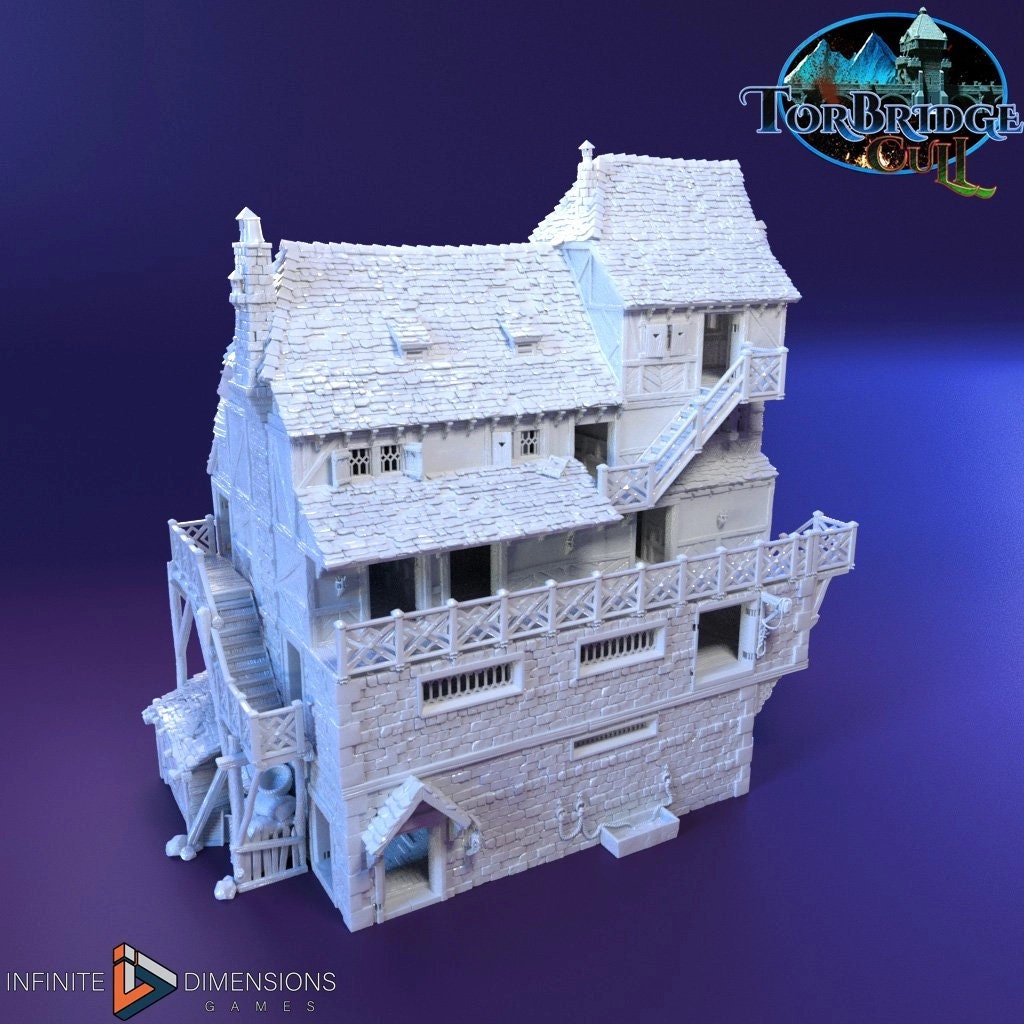 The Last Hearth Inn Miniature Building Set - DnD, Wargaming, Model Train | Tavern | Hotel | Medieval | Fantasy | Pathfinder | Torbridge-2