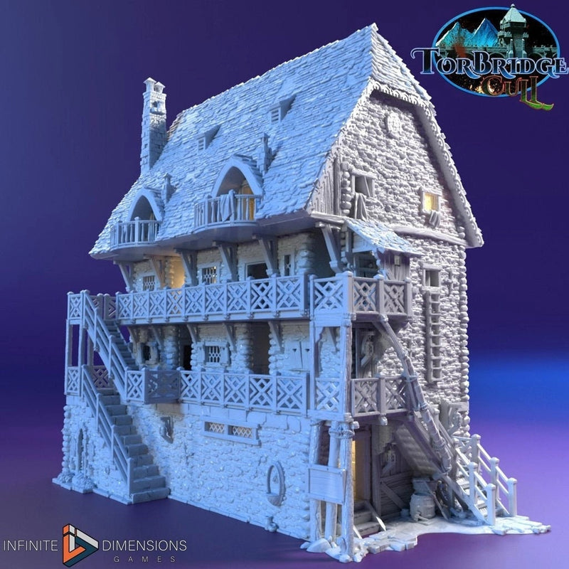 The Last Hearth Hotel Miniature Building Set - DnD, Wargaming, Model Train | Tavern | Hotel | Medieval | Fantasy | Pathfinder | Torbridge-1